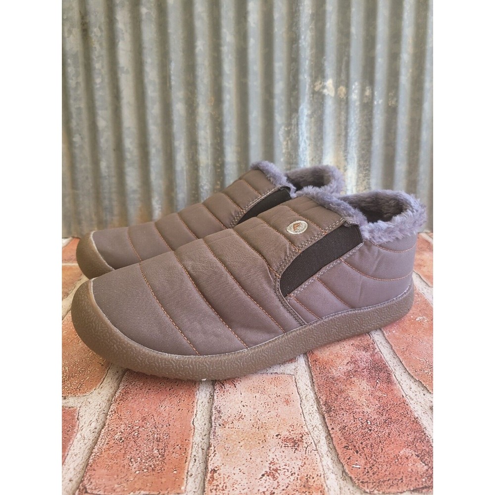 F Men's Ember Quilted Shoes Mocs Faux Fur Size 43